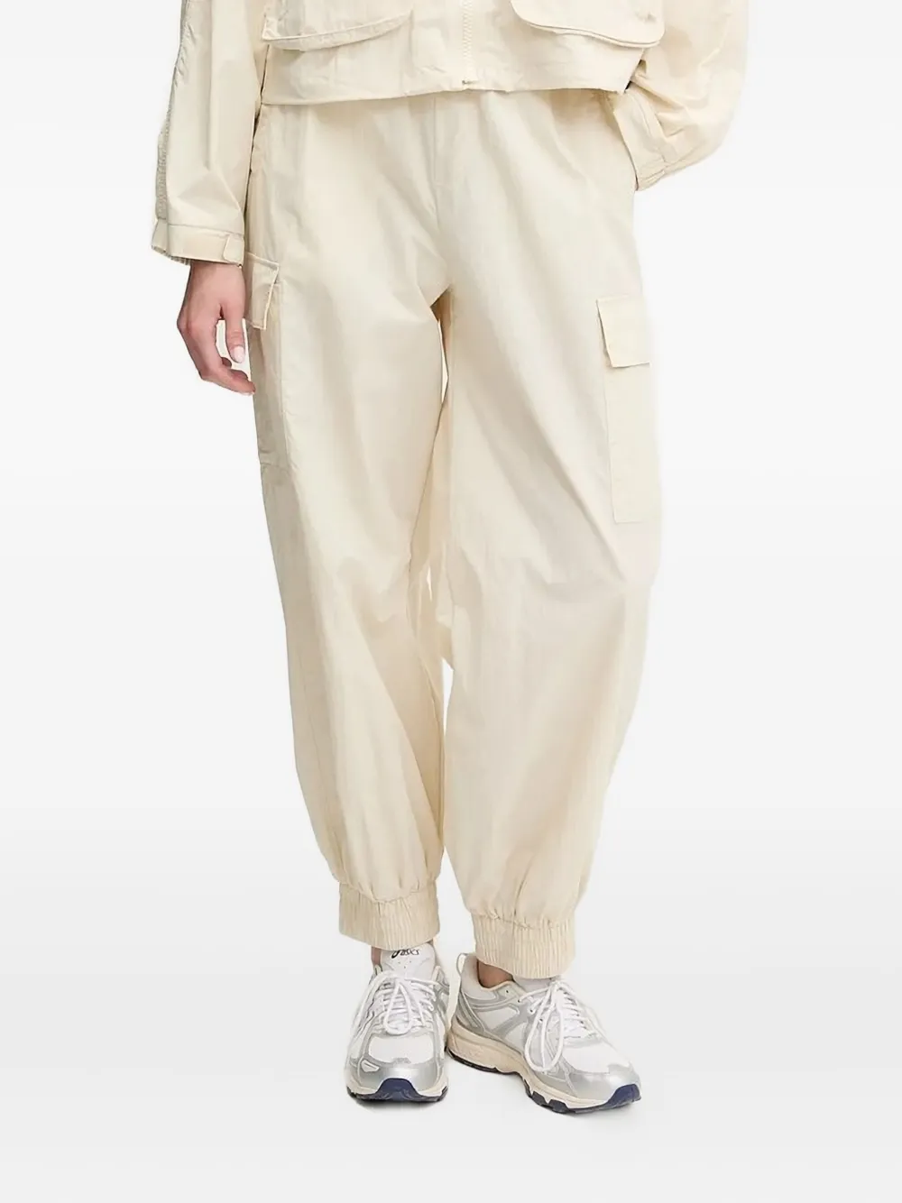 Ea7 Emporio Armani elastic-cuffs cargo tapered trousers Beige