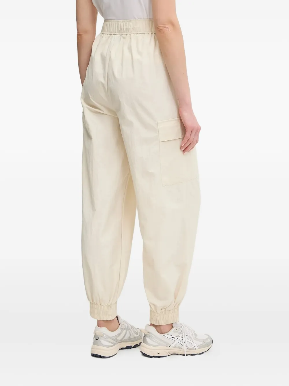 Ea7 Emporio Armani elastic-cuffs cargo tapered trousers Beige