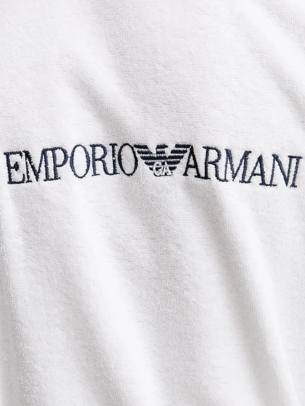 Ea7 Emporio Armani embroidered-logo robe Wit
