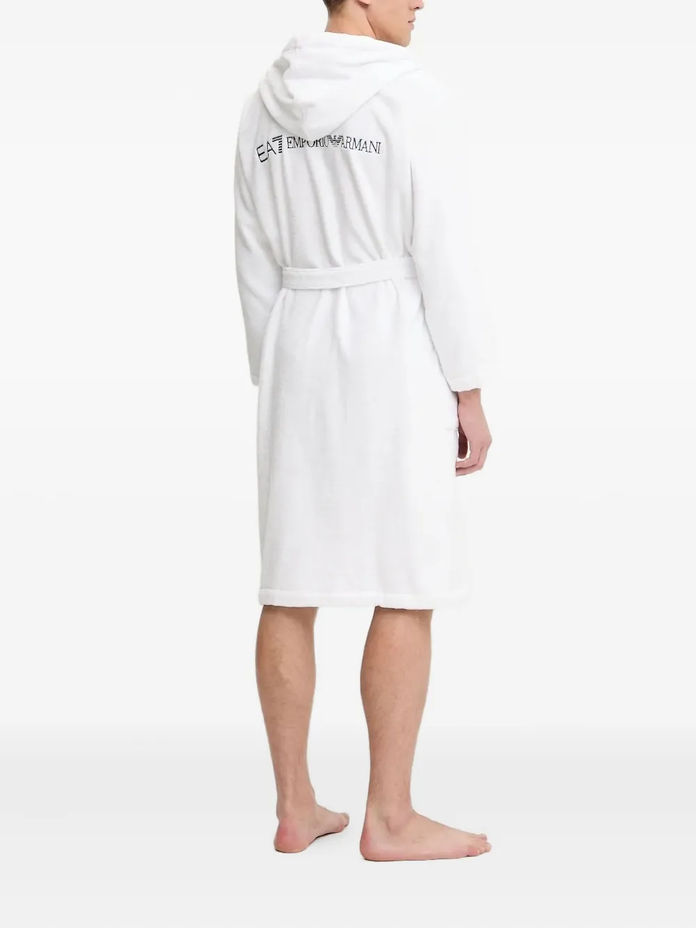Ea7 Emporio Armani embroidered-logo robe Wit