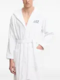 Ea7 Emporio Armani embroidered-logo robe - White