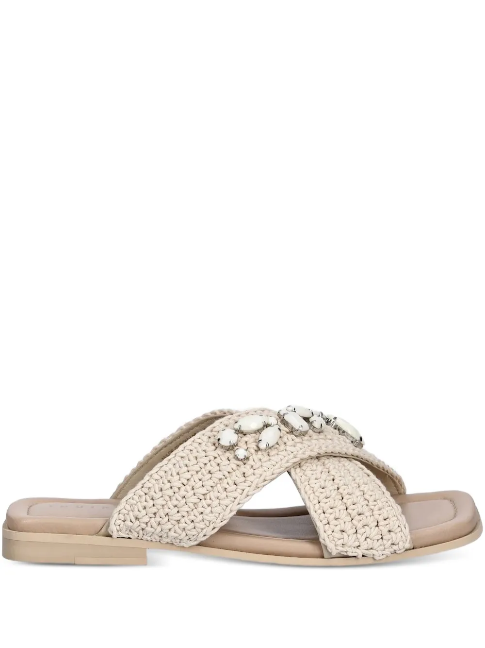 Inuikii Slippers met gekruiste bandjes Beige