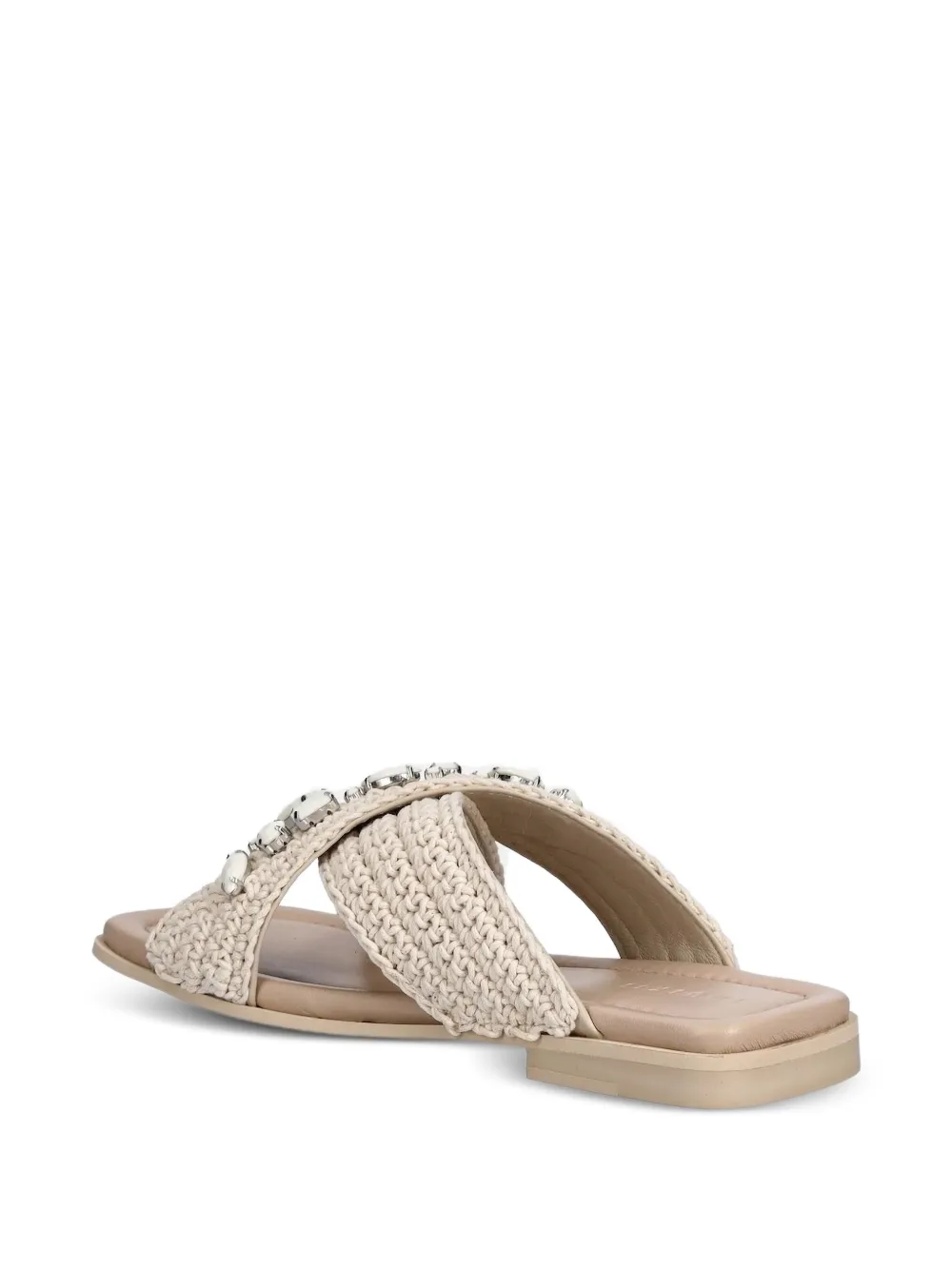 Inuikii Slippers met gekruiste bandjes Beige