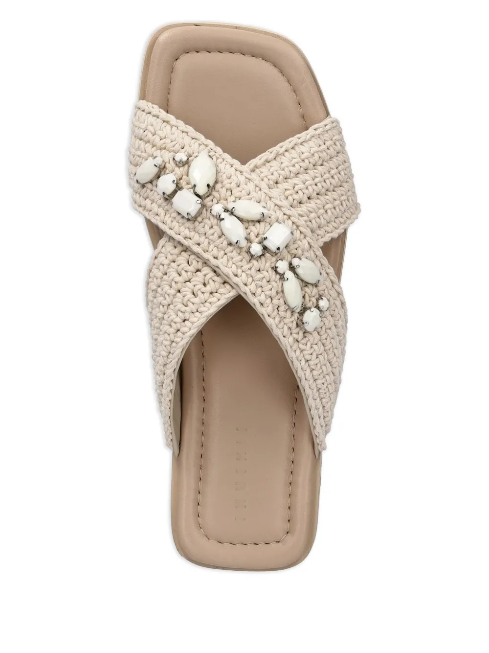 Inuikii Slippers met gekruiste bandjes Beige