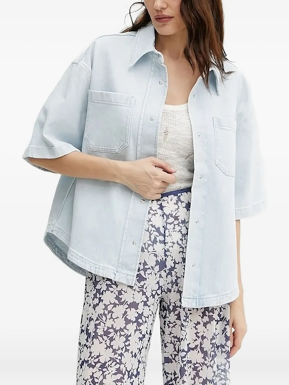 Ivy & Oak Pocket-detail Shirt In Blue