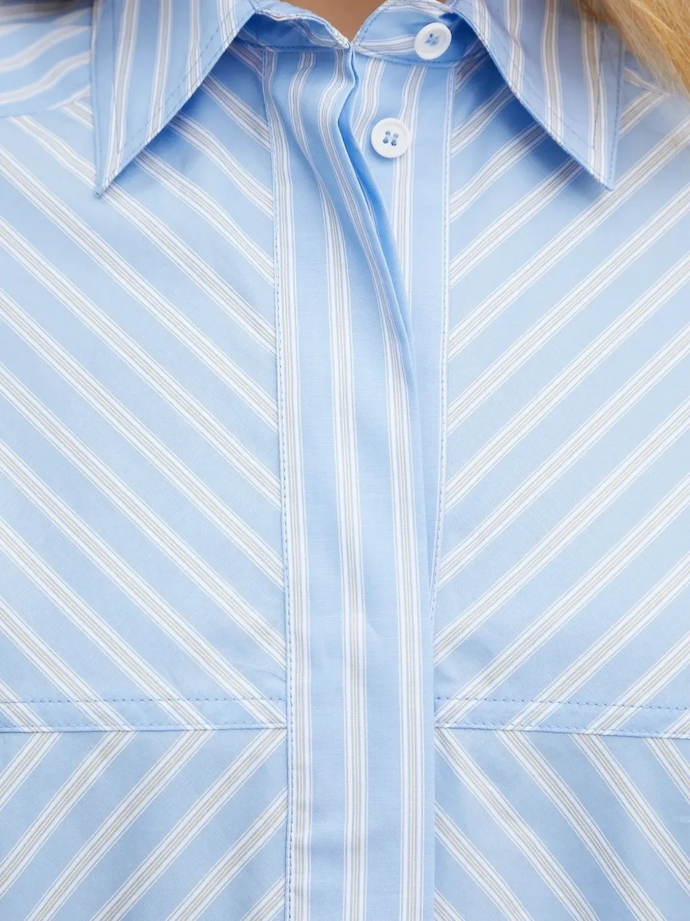 Ivy & Oak Long-sleeves Diagonal-stripe Shirt In Blue
