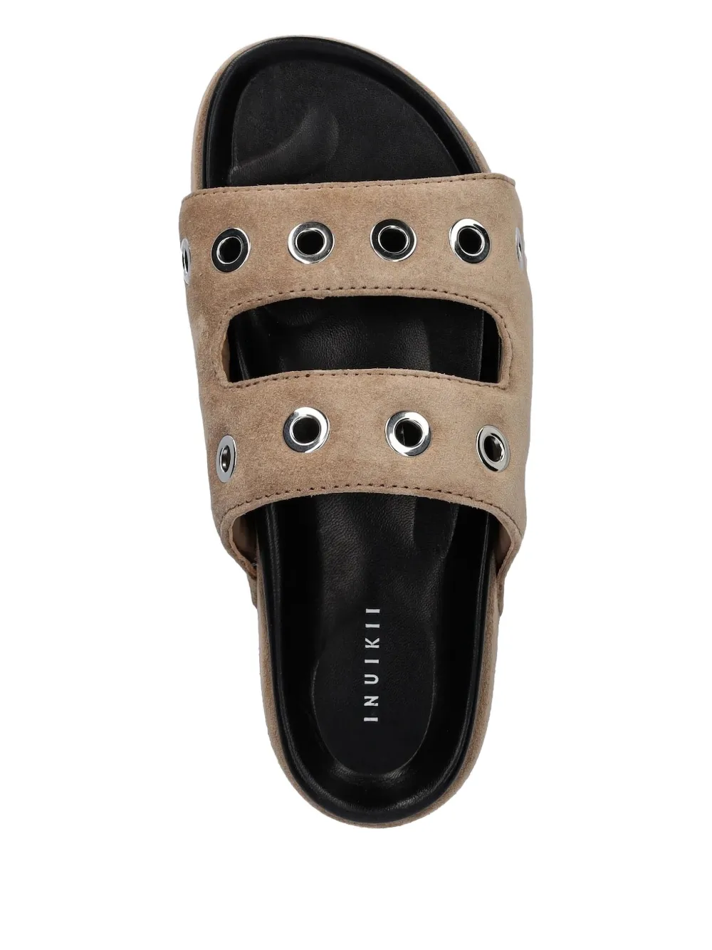 Inuikii platform eyelet-detail slides Brown