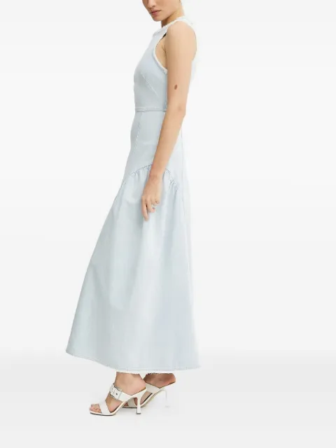  IVY OAK frayed-edges sleeveless denim maxi dress