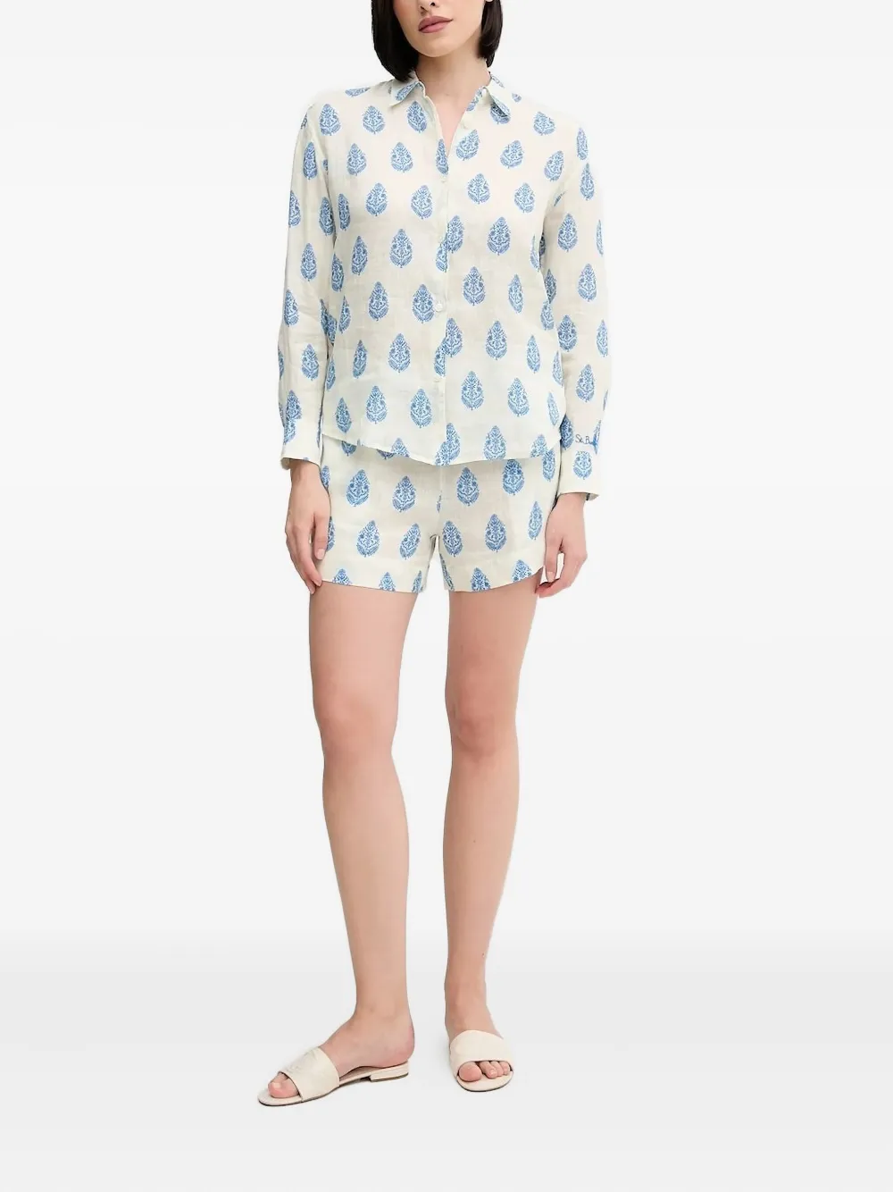 MC2 Saint Barth paisley-print linen shirt - Wit
