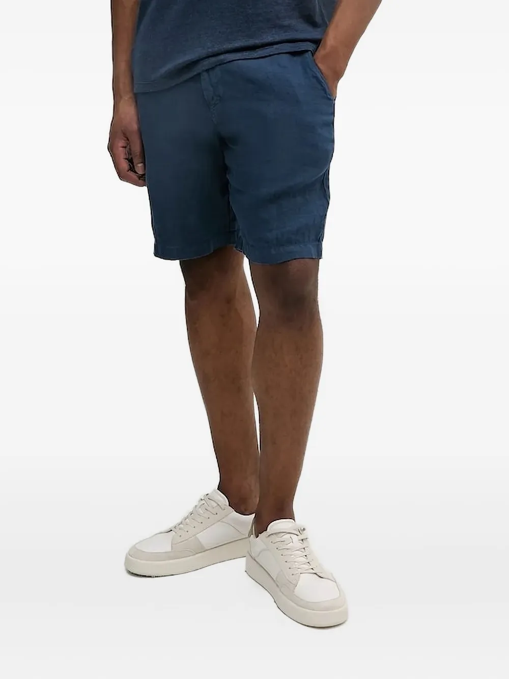 MC2 Saint Barth elasticated-waist linen shorts Blauw
