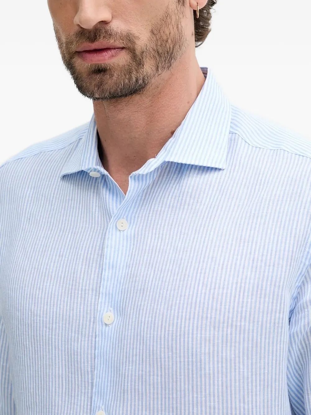 MC2 Saint Barth striped linen shirt Blauw