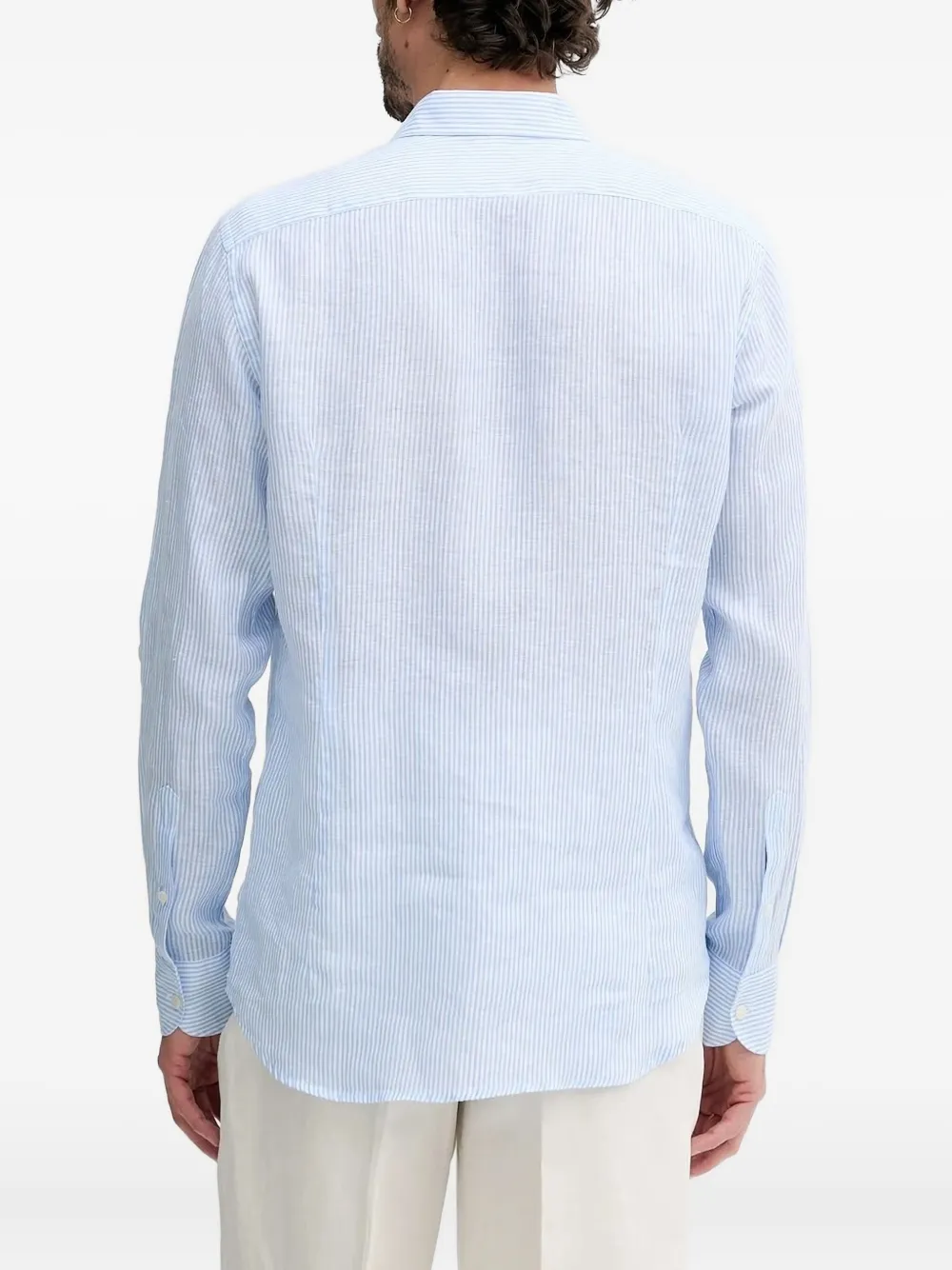MC2 Saint Barth striped linen shirt - Blauw