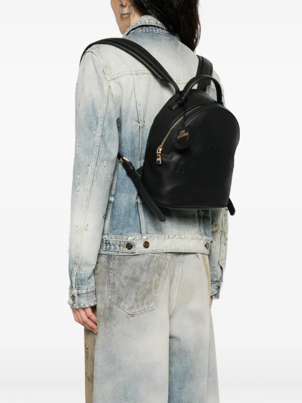 Love Moschino logo-embossed Backpack | Black | FARFETCH GE display picture 1