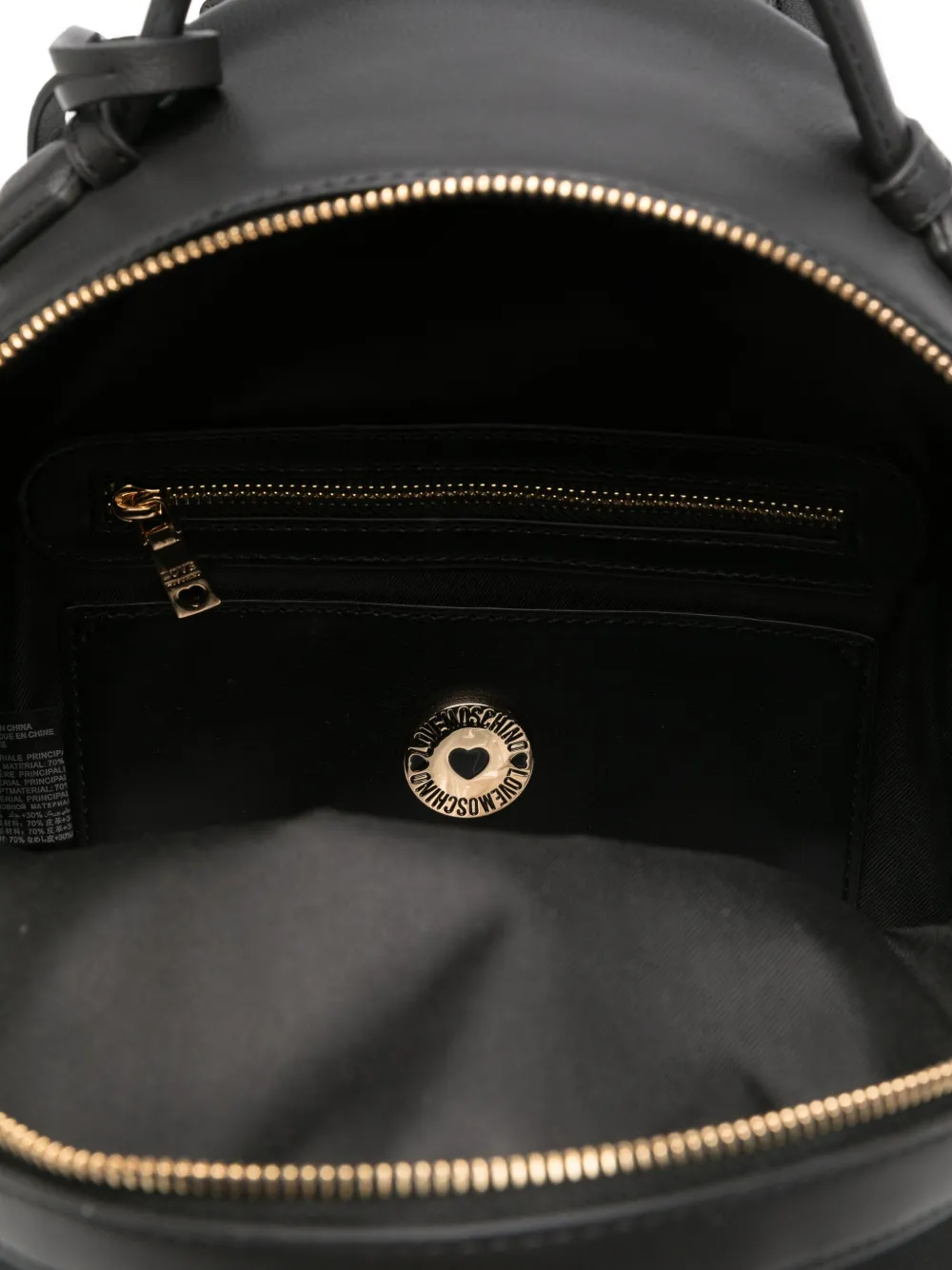 Love Moschino Rugzak met logo-reliëf Zwart