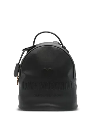 *Love Moschino Black Logo Embossed Backpack Love Moschino EMBOSSED - Backpack - black - Zalando.ie main image 4