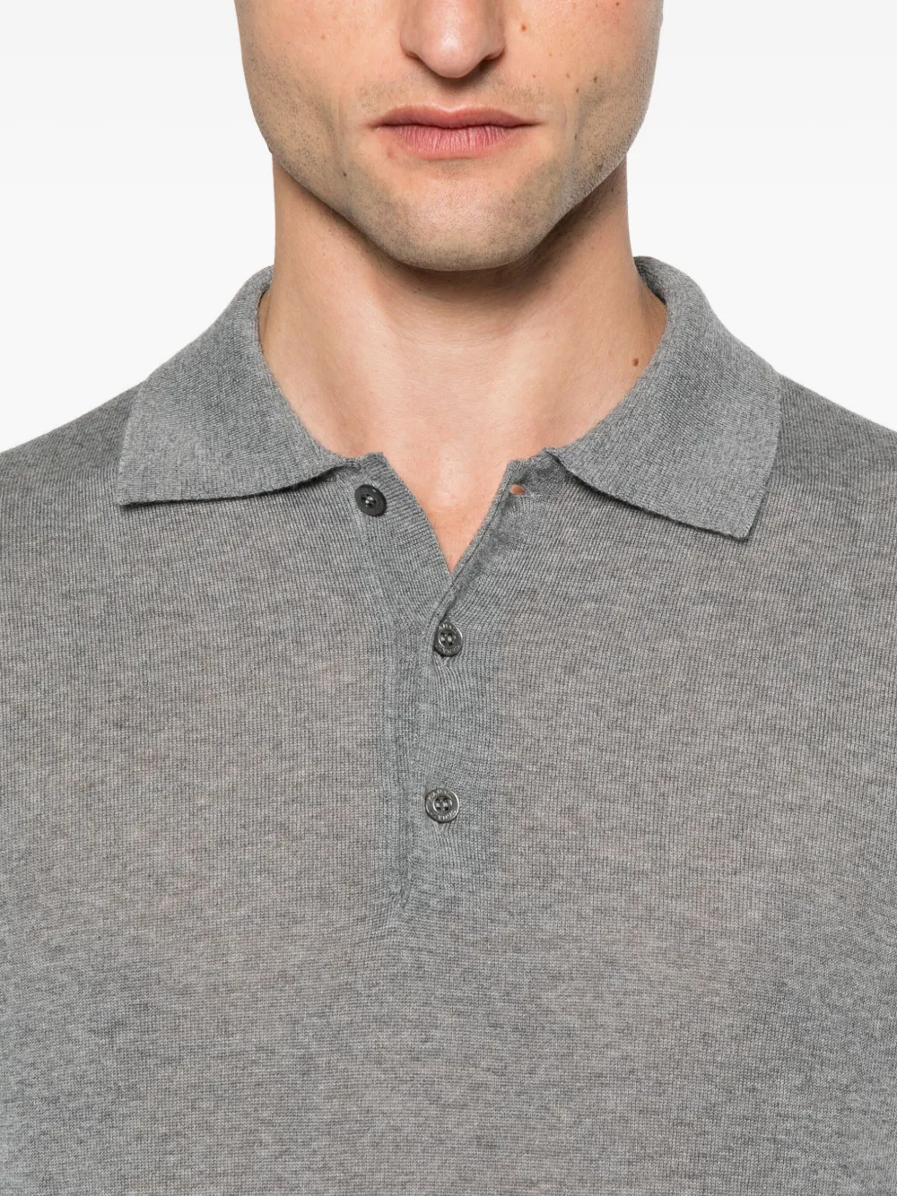 Canali Poloshirt met lange mouwen Grijs