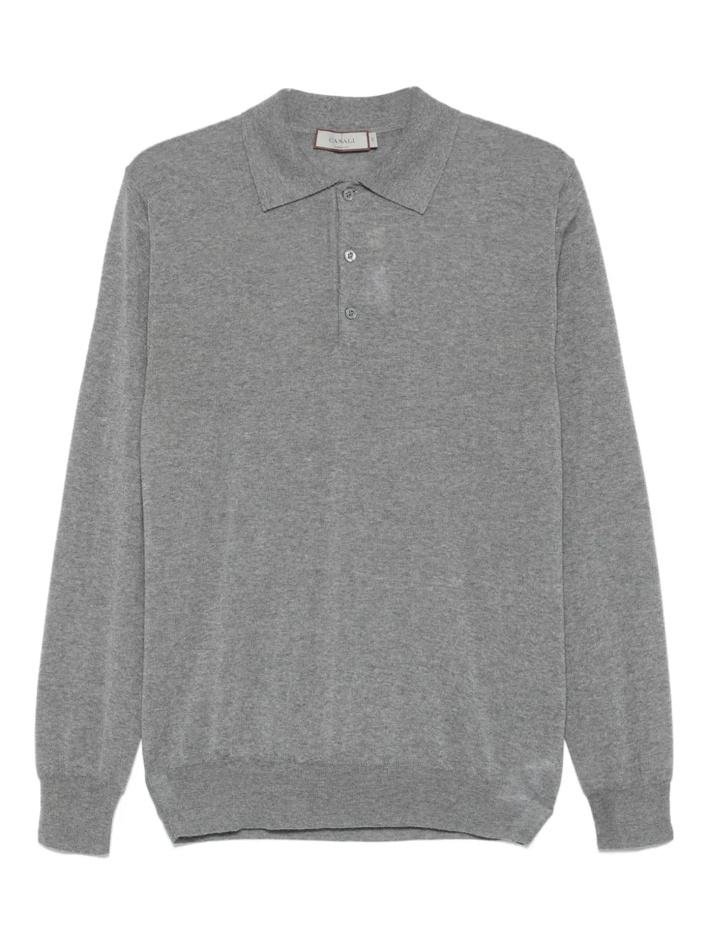 Canali Poloshirt met lange mouwen Grijs