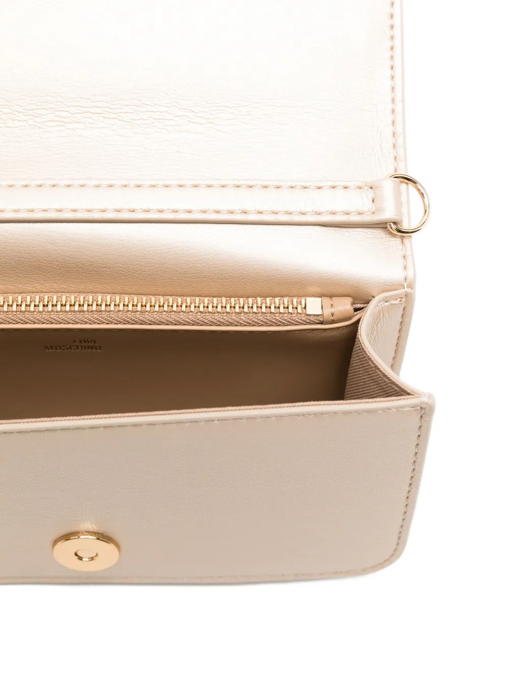 Love Moschino mini heart clutch bag Goud