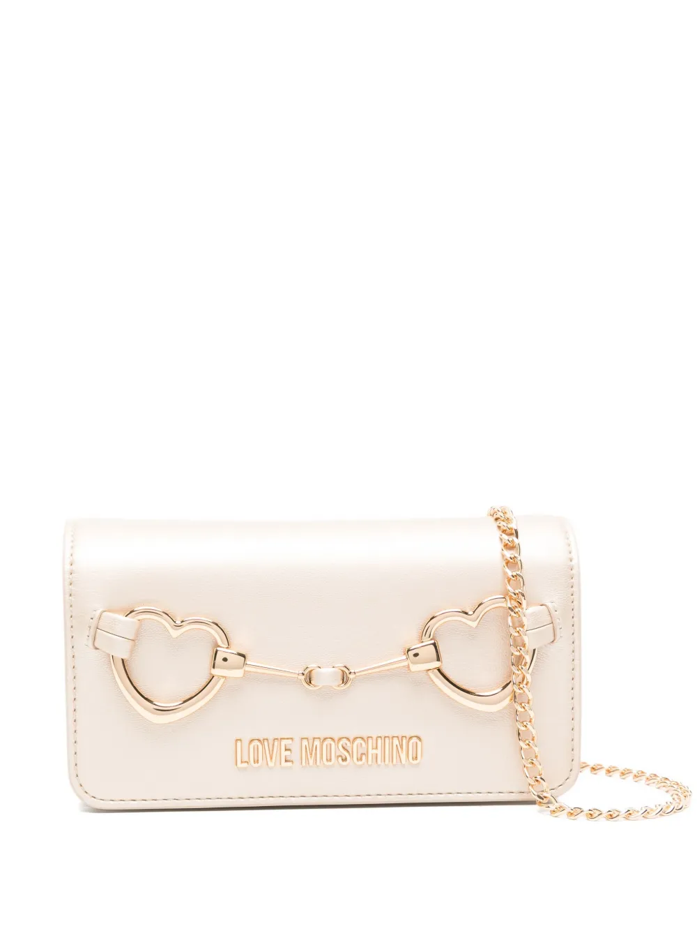 Love Moschino mini heart clutch bag Goud