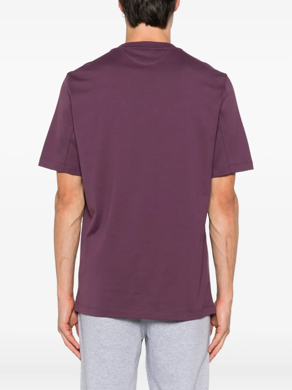 Brunello Cucinelli T-shirt met geborduurd logo Paars