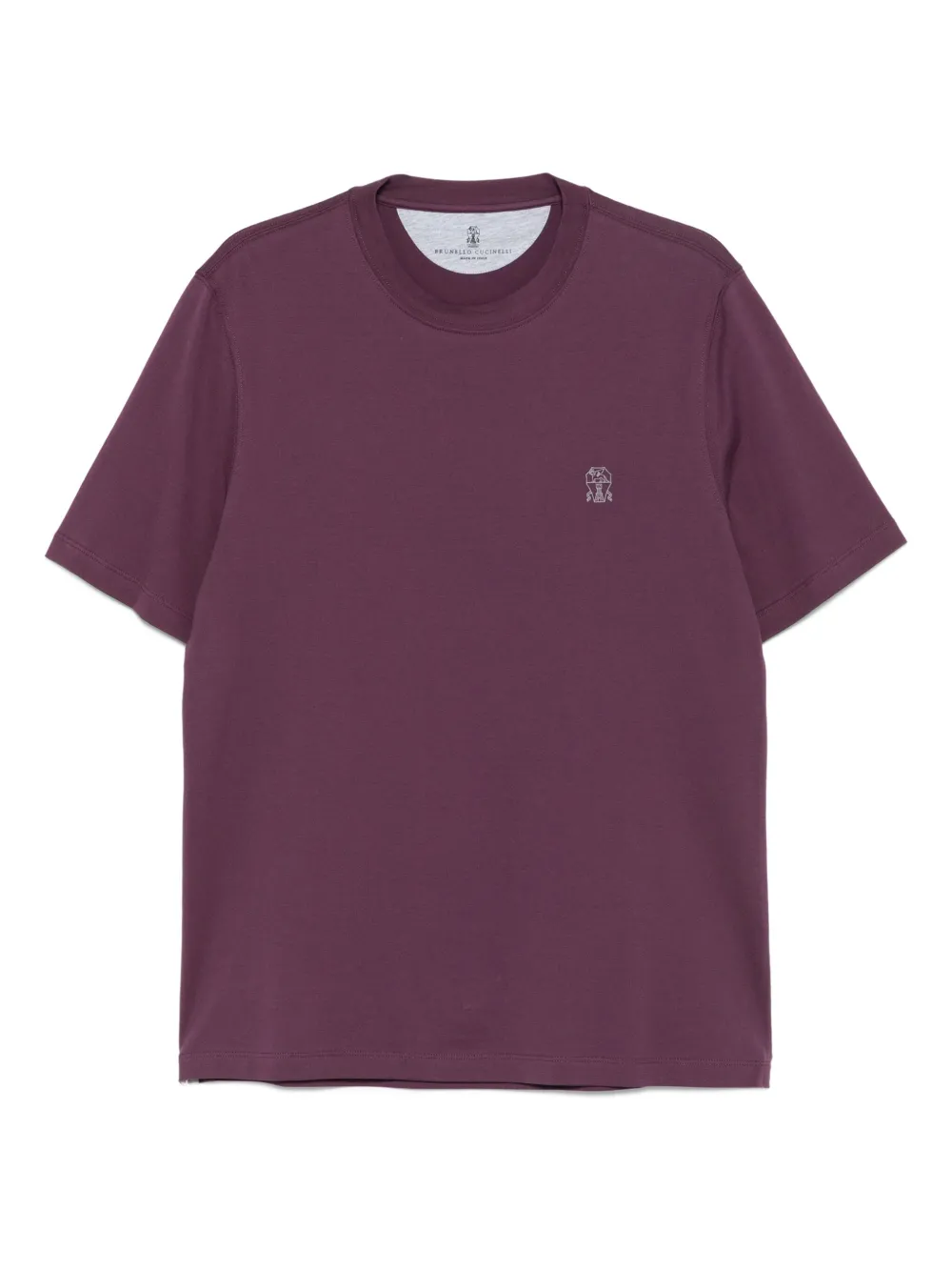 Brunello Cucinelli T-shirt met geborduurd logo Paars