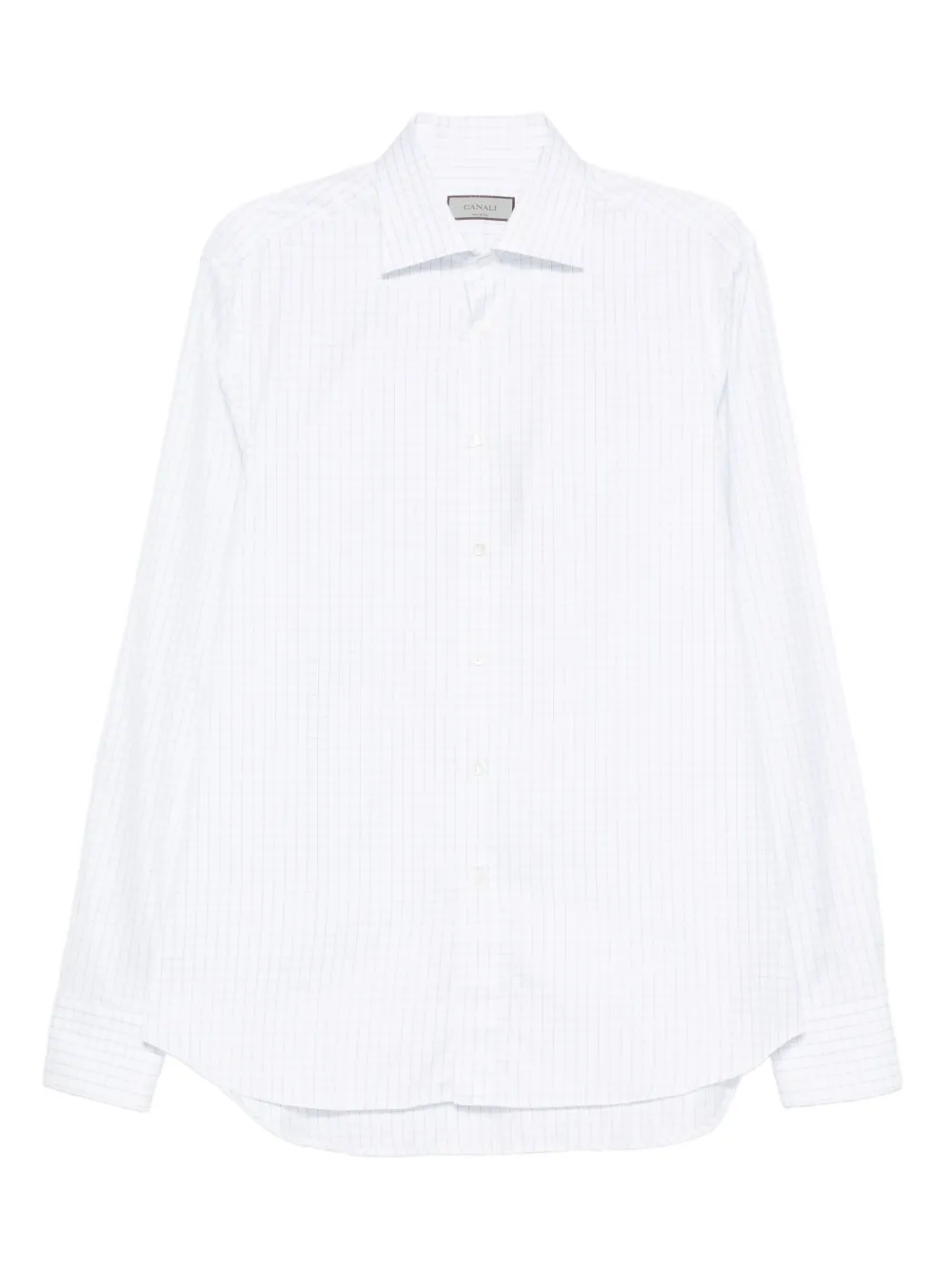 Canali Camicia in cotone a quadri - Bianco
