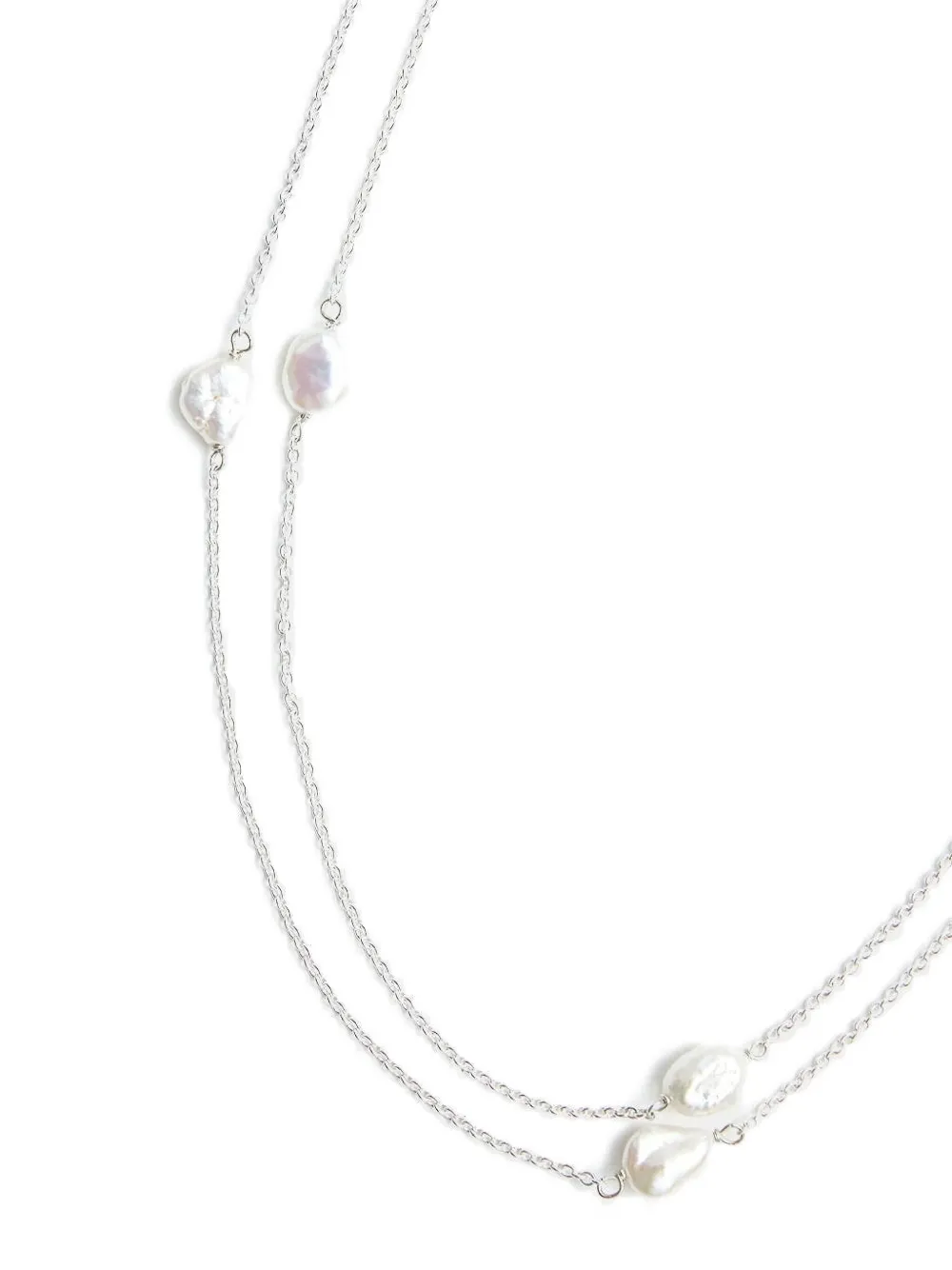 Santangelo Keshi halsketting met parel - Zilver