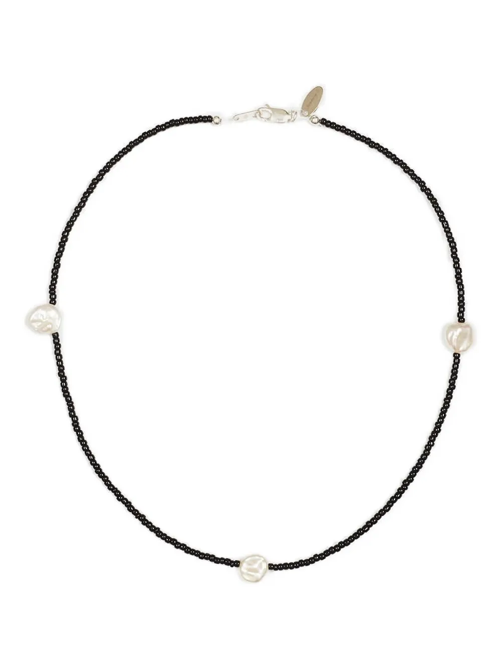 Santangelo Beaded Pearl Necklace In Black