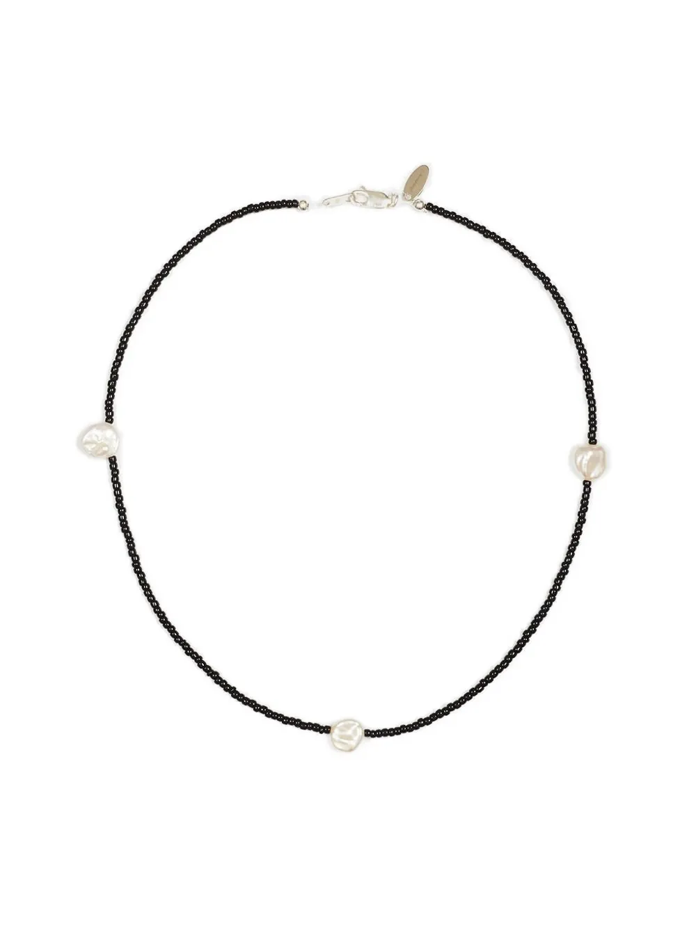 Santangelo Beaded Pearl Necklace In Black