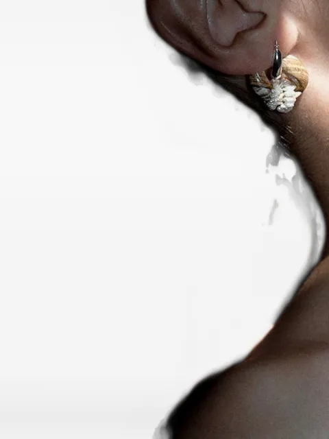 Santangelo hoop pearl earrings