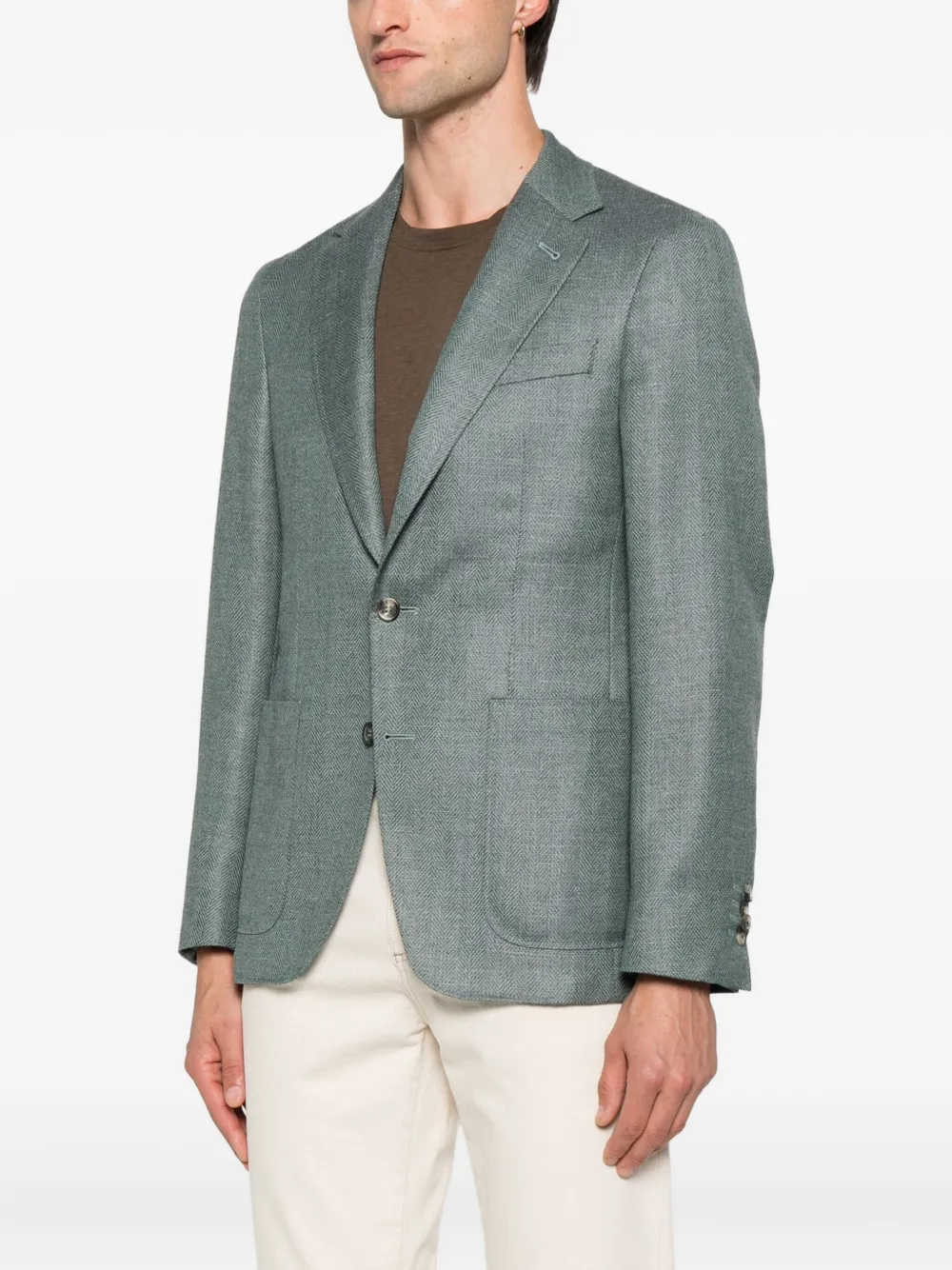 Canali Kei Patch-pocket Blazer In Gray