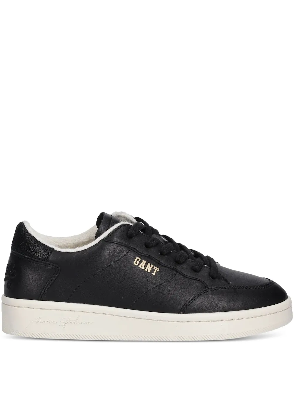 Gant leather glitter-panel sneakers Black