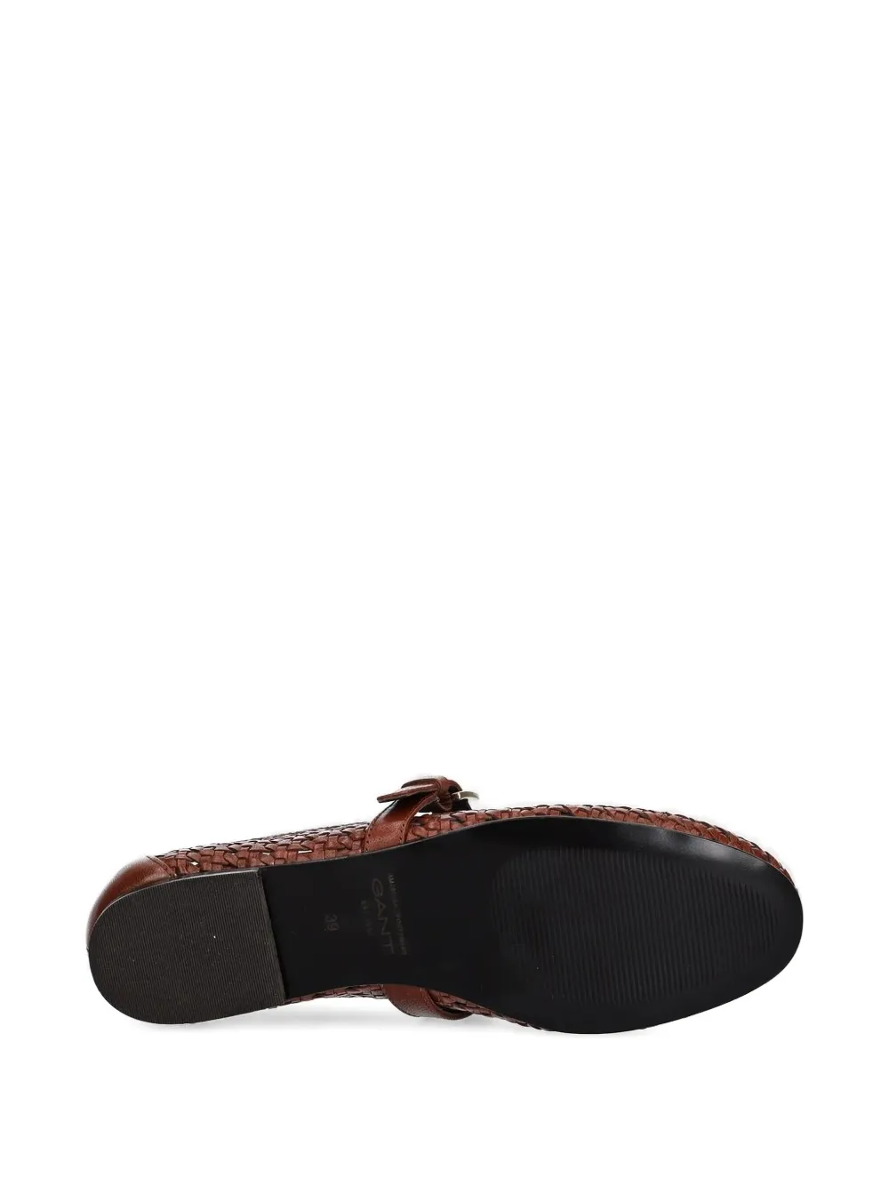 Gant Woven Leather Buckle Ballet Flats In Brown