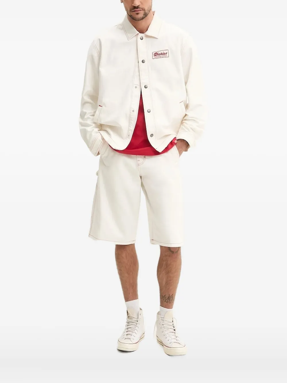 DICKIES Jack met contrasterend stiksel en logopatch Beige