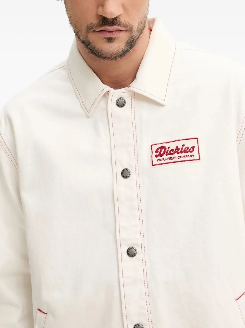 DICKIES Jack met contrasterend stiksel en logopatch Beige