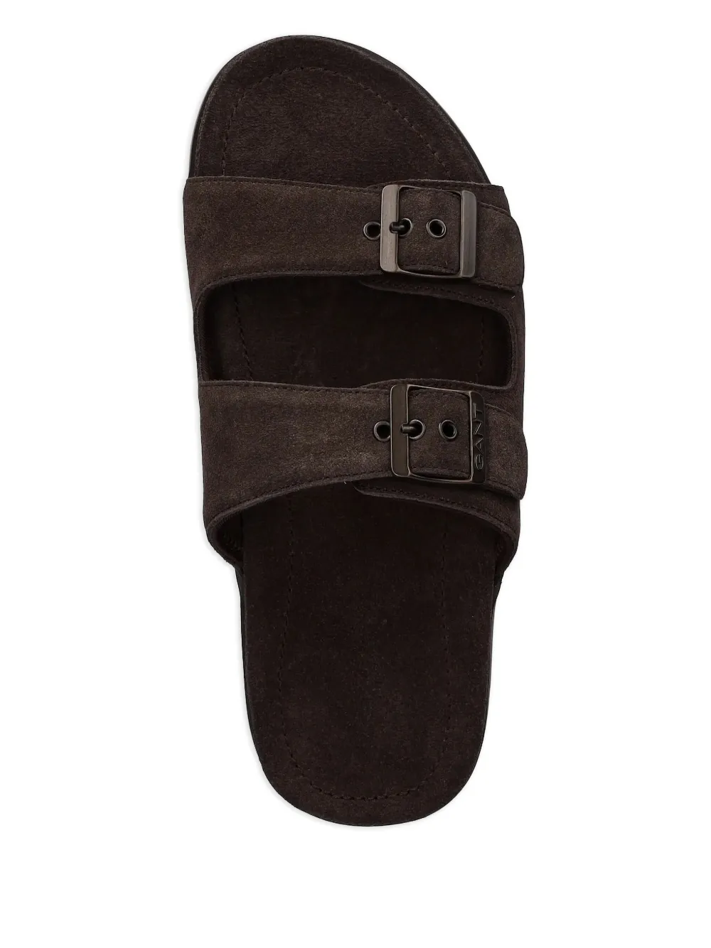 Gant Suède sandalen met dubbele gesp Bruin