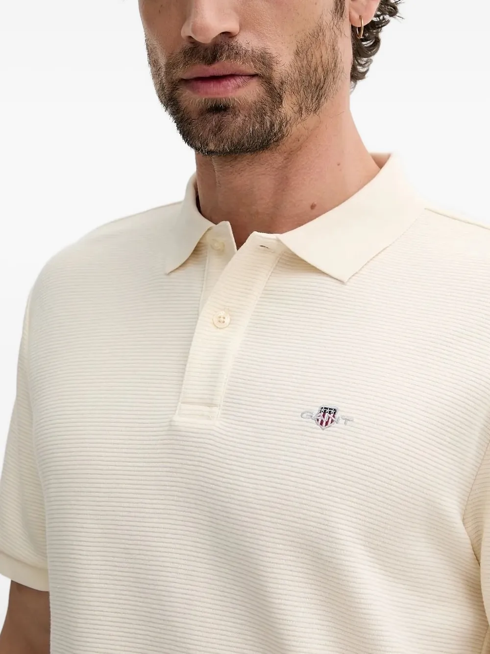 Gant Poloshirt met geborduurd logo Beige