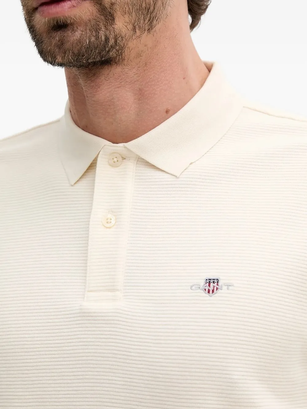 Gant Poloshirt met geborduurd logo Beige