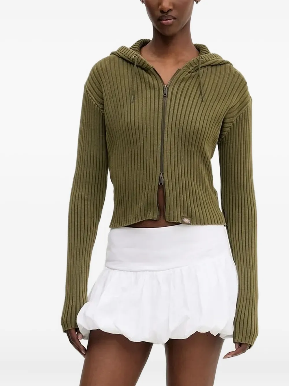 DICKIES Geribbeld vest met capuchon Groen