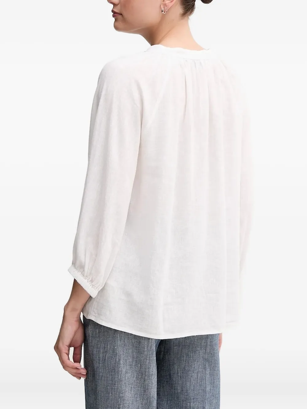 Gant V-neck Blouse In White