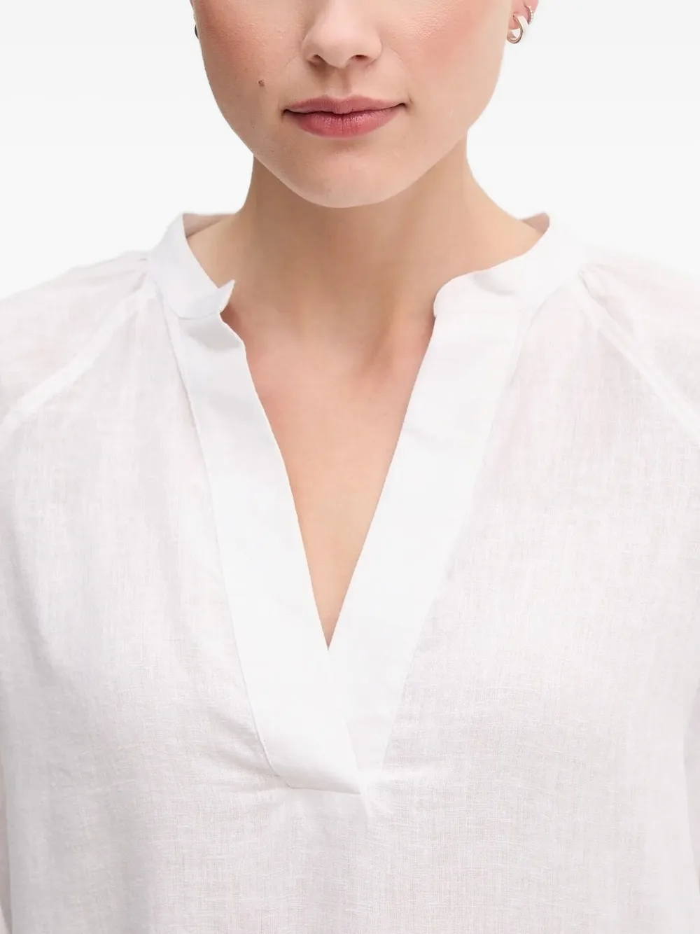 Gant V-neck Blouse In White