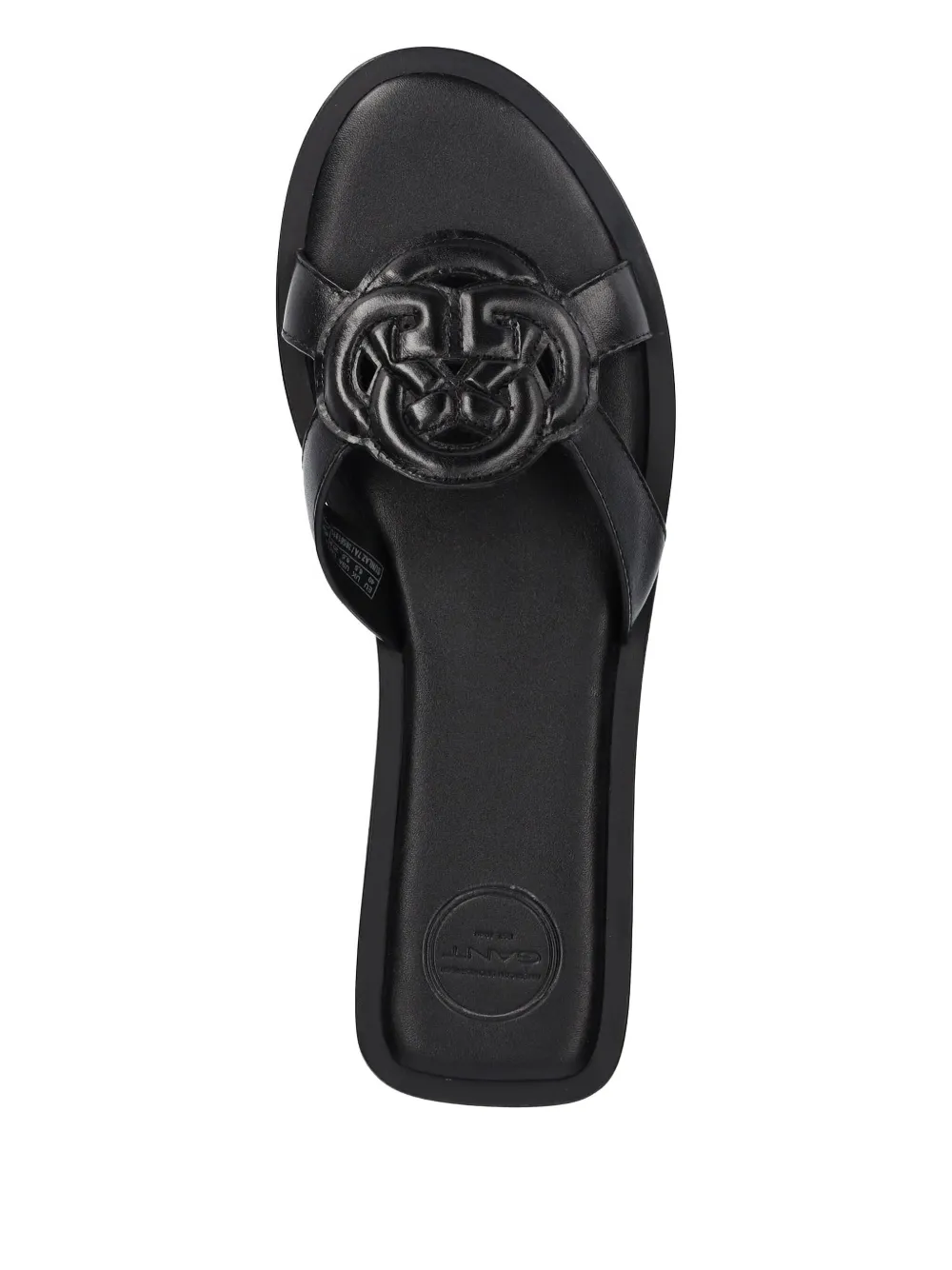 Gant leather logo-embossed flat sandals Black