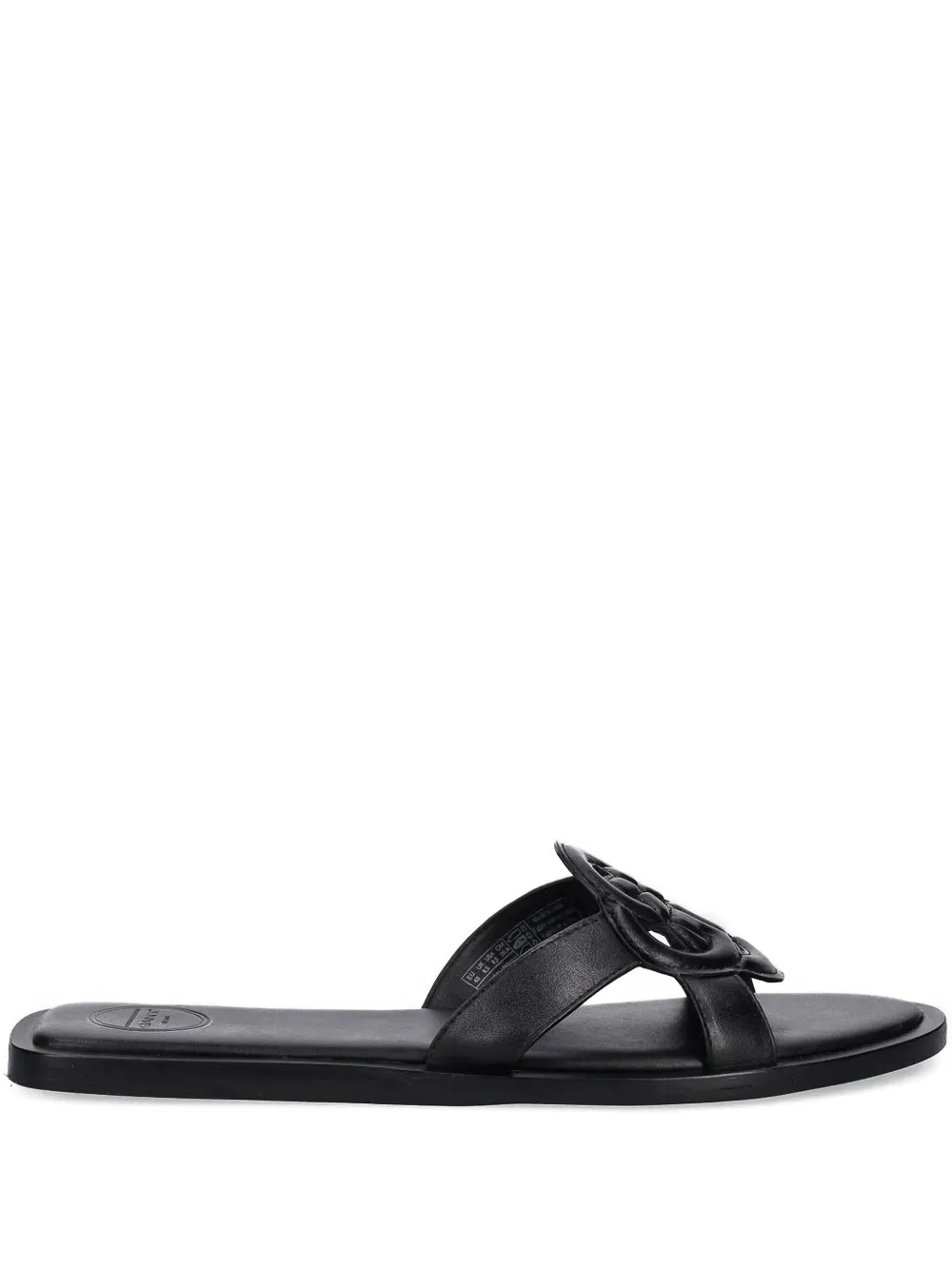 Gant leather logo-embossed flat sandals Black
