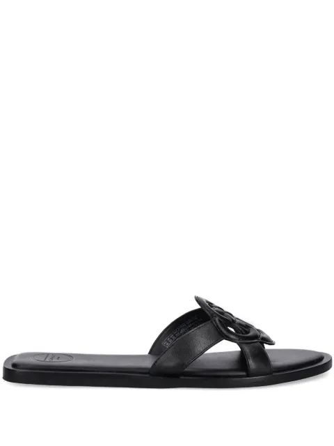 Gant leather logo-embossed flat sandals