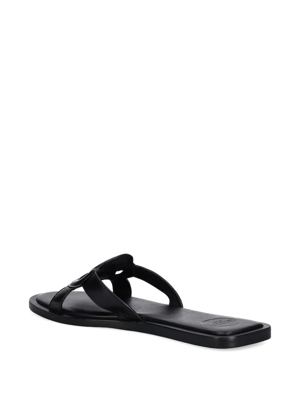 Gant leather logo-embossed flat sandals Black