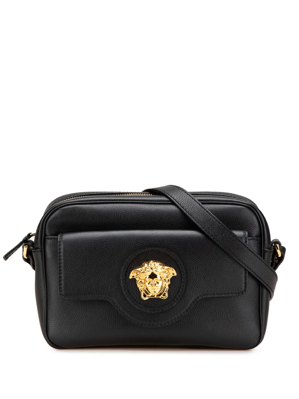 Versace Pre-Owned 2010-2024 Grained Calfskin La Medusa crossbody bag | Black | Image 1