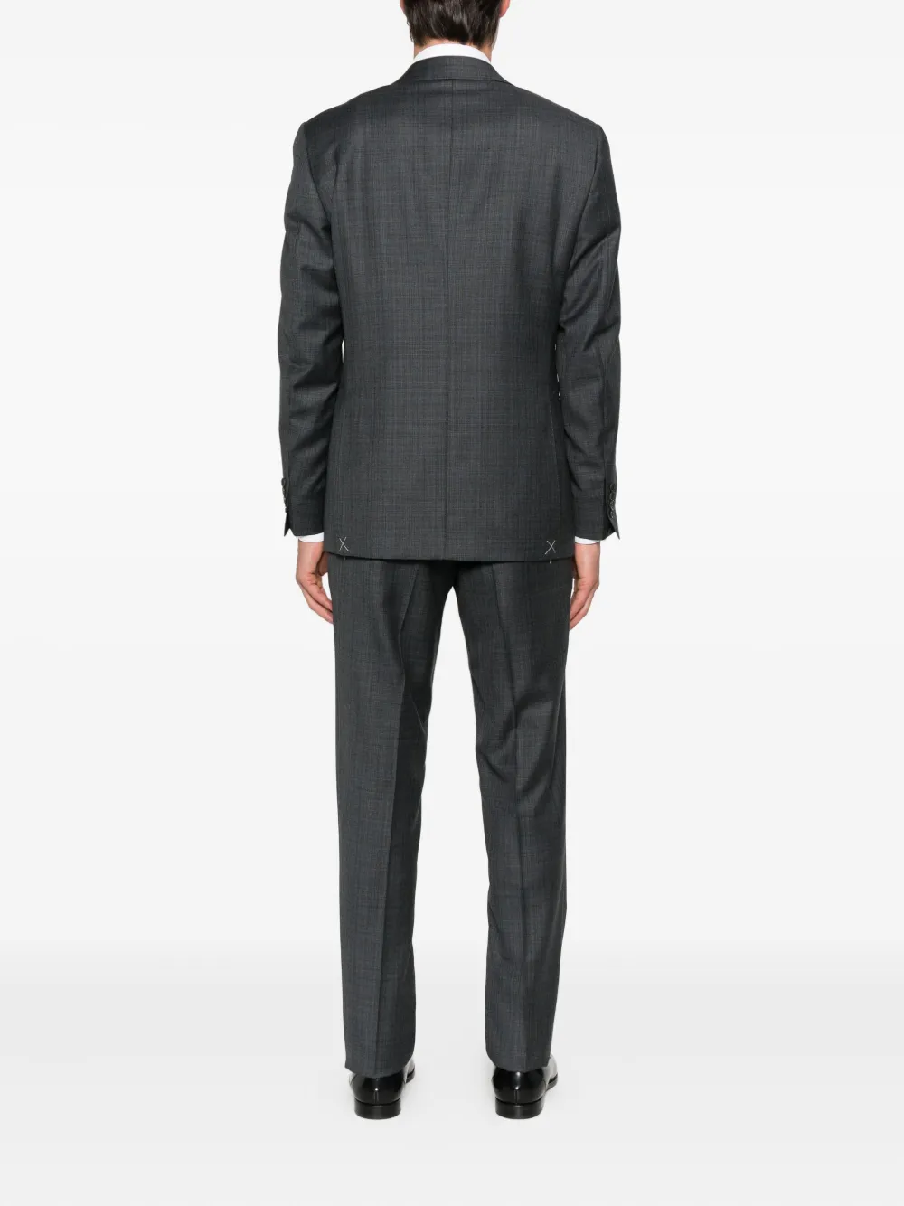 Canali Geruit wollen pak Grijs