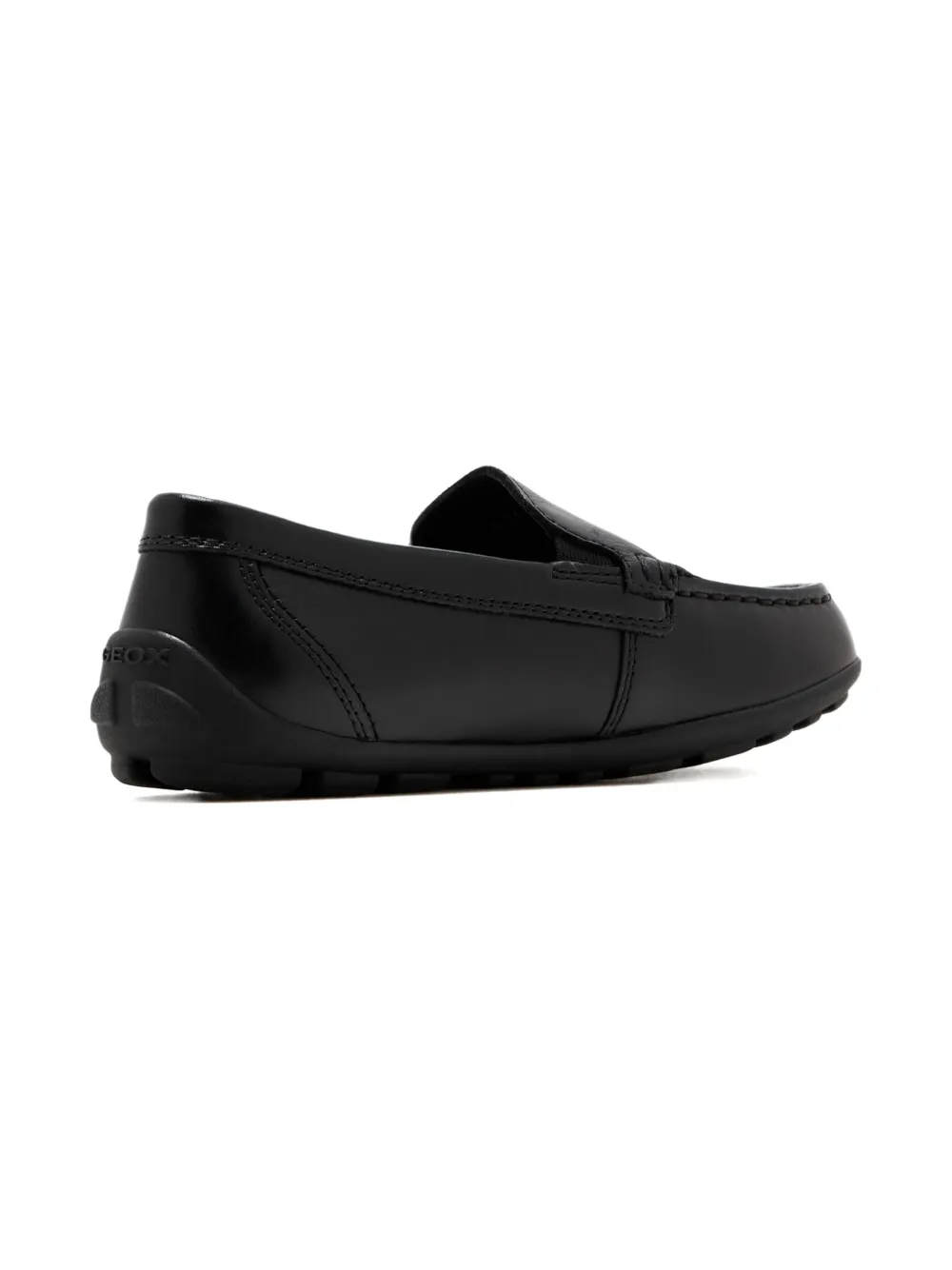 Geox Kids leather mocassins - Zwart