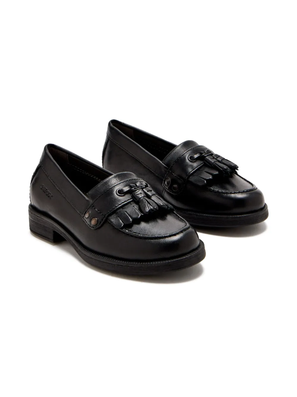 Geox Kids Agata tassel-embellished studded loafers Black