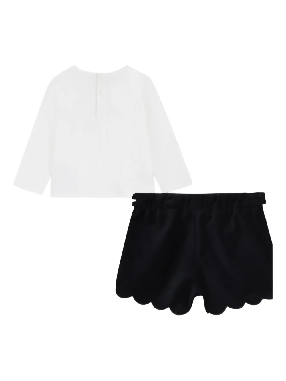 Chloé Kids scalloped shorts set - Blauw